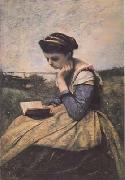 Jean Baptiste Camille  Corot Liseuse dans la campagne (mk11) Spain oil painting reproduction